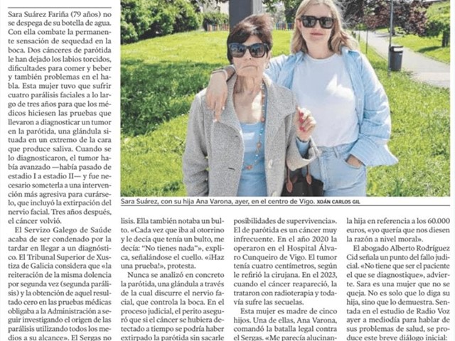 Cuatro parálisis faciales resultaron ser un cáncer: el Superior condena al Sergas