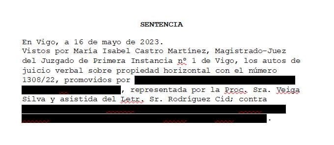 Sentencia de Comunidad de Propietarios - Imagen 1